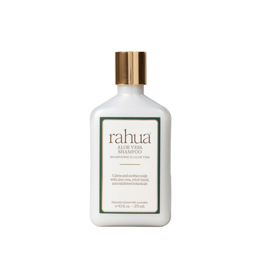 Rahua Aloe Vera Shampoo bottle with natural aloe and cucumber ingredients