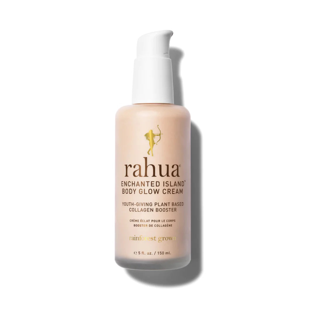 RAHUA Enchanted Island™ Body Glow Cream - lightweight body cream with plant-based ingredients. Creates a natural protective barrier, locks in moisture, and restores smooth, soft, well-toned skin. Quickly absorbs, leaving a soft finish. Infused with coconut and guava. Best applied after Enchanted Island Body Glow Serum.