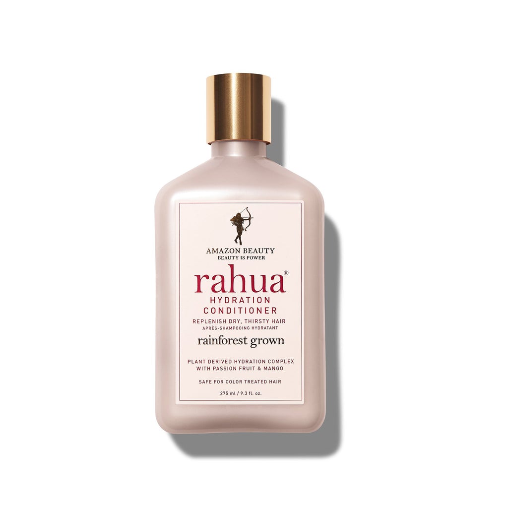 RAHUA Hydration Conditioner - rich, creamy formula for deep moisture. Infused with Amazonian oils and protein-bonding sugars. Softens, detangles, and tames hair, leaving it manageable, stronger, healthier, smoother, and shinier. Scented with tropical passion fruit and mango. Ideal for all hair types experiencing dryness. full size