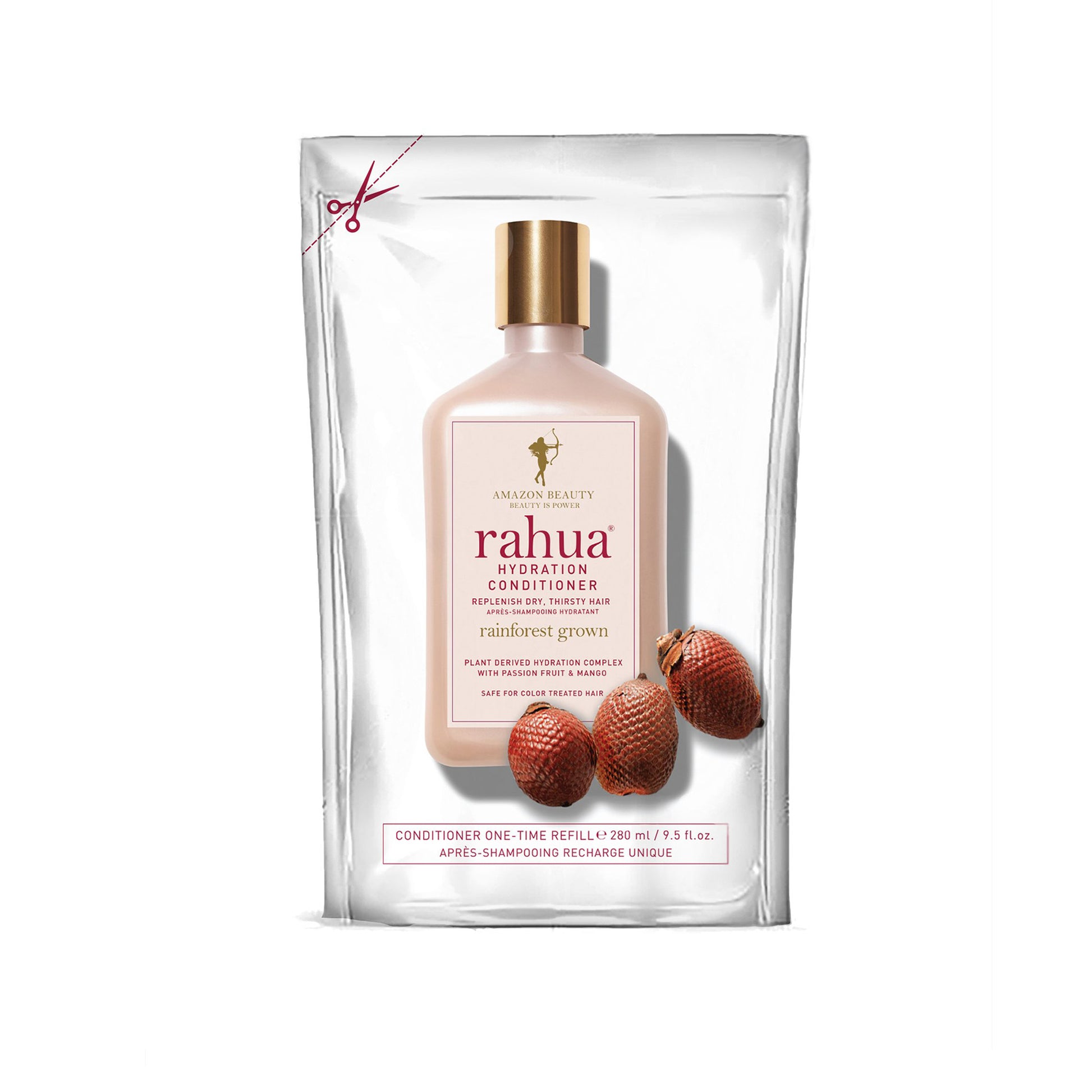 RAHUA Hydration Conditioner Refill - sustainable, refillable pouches for maximum moisture. Transforms dull, dry, and damaged hair while reducing plastic consumption by 90%. Achieve smooth, luminous hair with minimal environmental impact. Apply after shampooing, leave in for three minutes, and rinse.