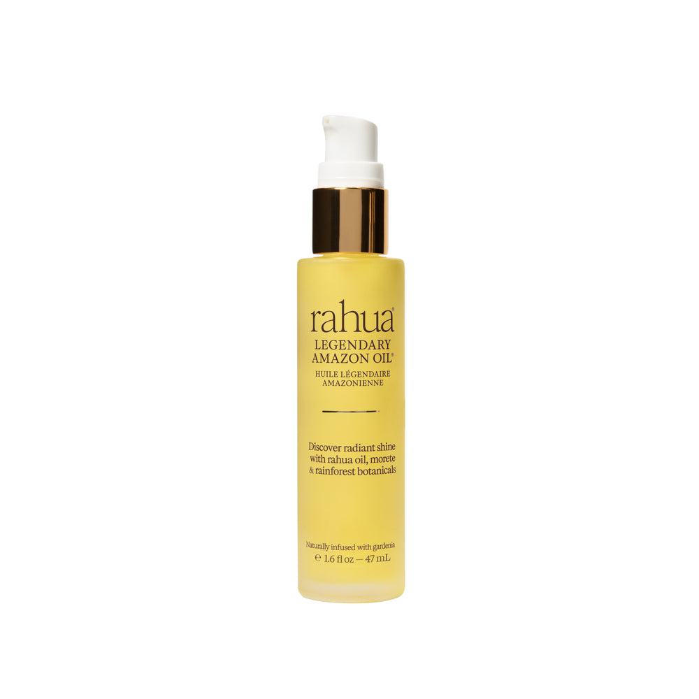 Bottle of Rahua Legendary Amazon Oil on a white background
