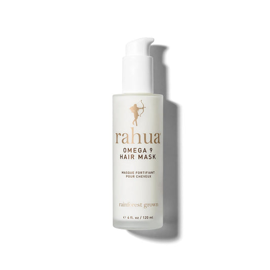 RAHUA Omega 9 Hair Mask - plant-based, professional-strength conditioning treatment. Deeply penetrates the hair shaft, fortifying from root to tip. Leaves hair strong, soft, shiny, and hydrated. Naturally scented with lavender and eucalyptus. Best for all hair types.