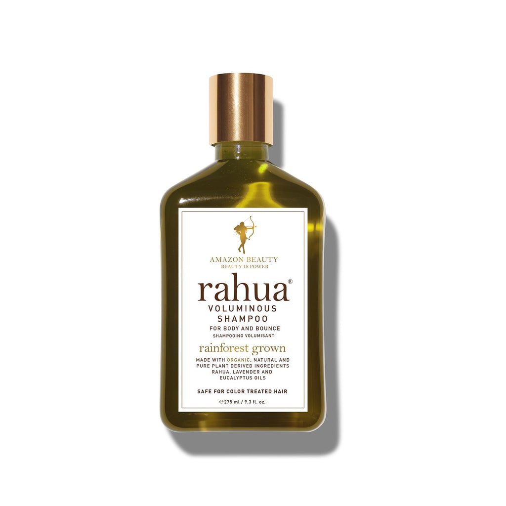 RAHUA Voluminous Shampoo - award-winning formula that strengthens, clarifies, and nourishes hair. Provides volume and body with green tea antioxidants, citrus juices, and lemongrass. Rahua oil fortifies hair from within. Lavender and eucalyptus extracts offer a calming aromatherapy experience. Ideal for fine and oily hair, including color-treated hair. full size