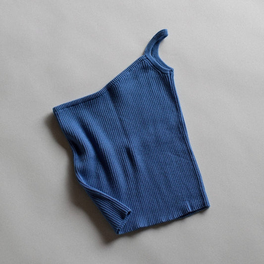 RAISED BY WATER One Strap Knit Tank Blue ALWAYS SHOW