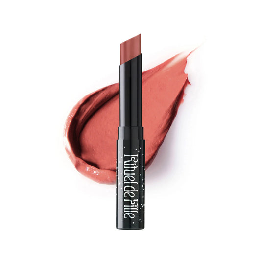 Rituel de Fille Enchanted Lip Sheer in Whitethorn, subtle sheer pink shade in tube.