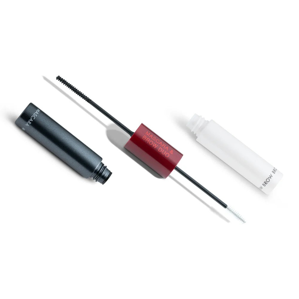 Ruby Hammer Mascara & Brow Duo - nourishing mascara and clear brow gel with peptides for defined lashes and conditioned brows.