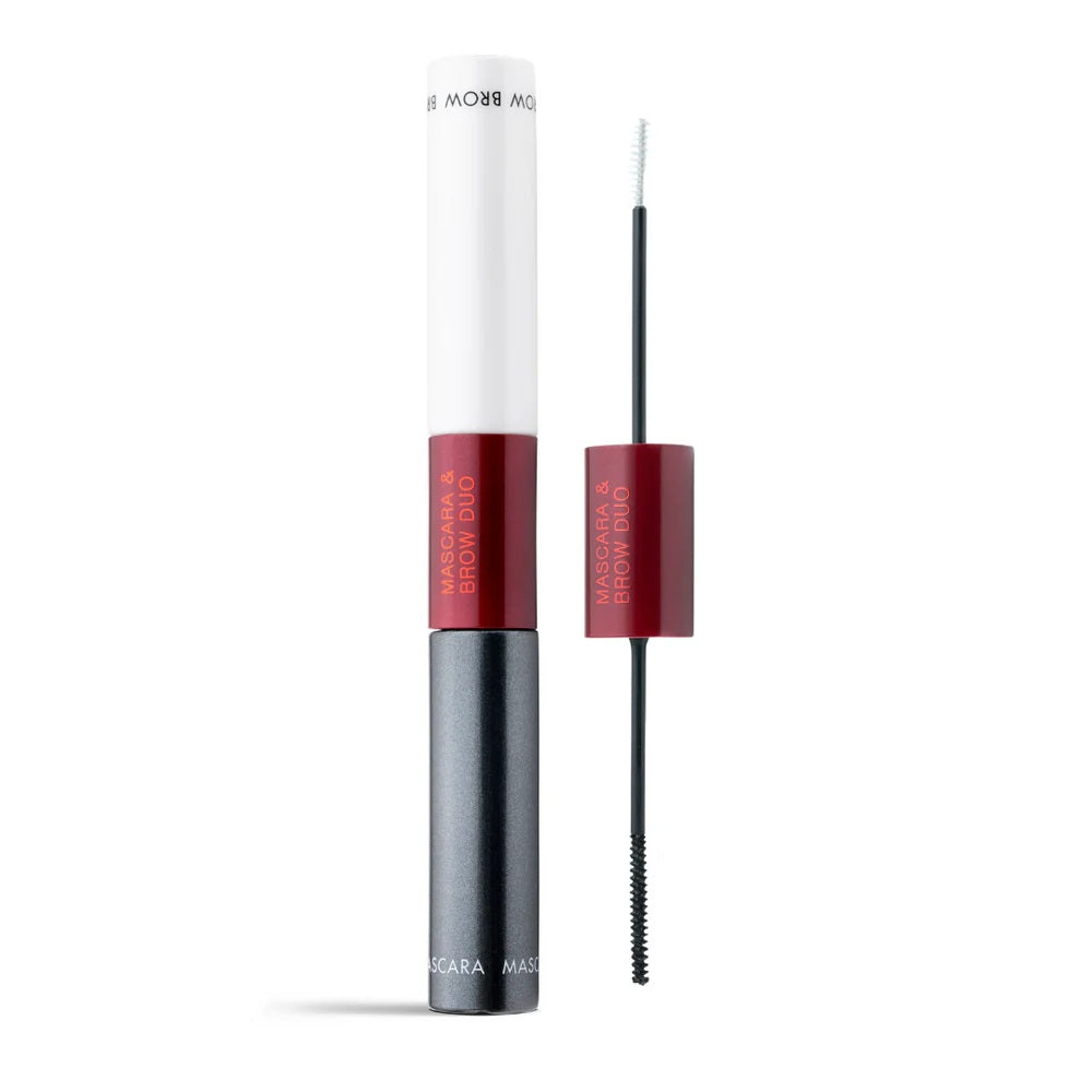 Ruby Hammer Mascara & Brow Duo - nourishing mascara and clear brow gel with peptides for defined lashes and conditioned brows.