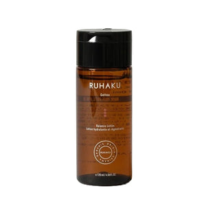A bottle of Ruhaku Gettou Balance Lotion in an amber brown bottle with a black cap, shown against a plain white background.
