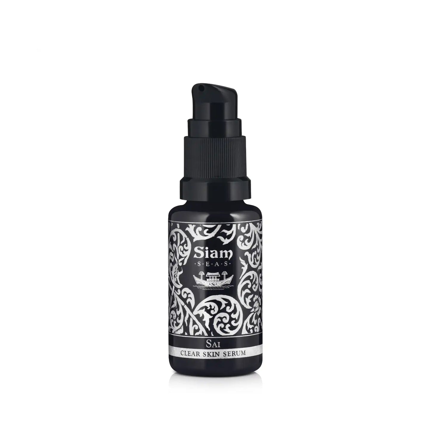 Siam Seas Sai Clear Skin Serum 20ml black bottle with a pump with natural hydrating ingredients