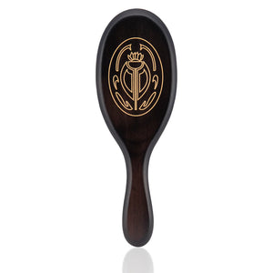SANGRE DE FRUTA Hair Brush, full-size wooden brush with firm nylon bristles for scalp massage, featuring a beech wood handle.