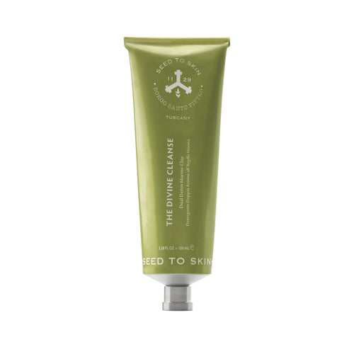 SEED TO SKIN TUSCANY - The Divine Cleanse dual detox marine clay cleanser in a sleek green tube, designed to deeply cleanse and refresh the skin. tube