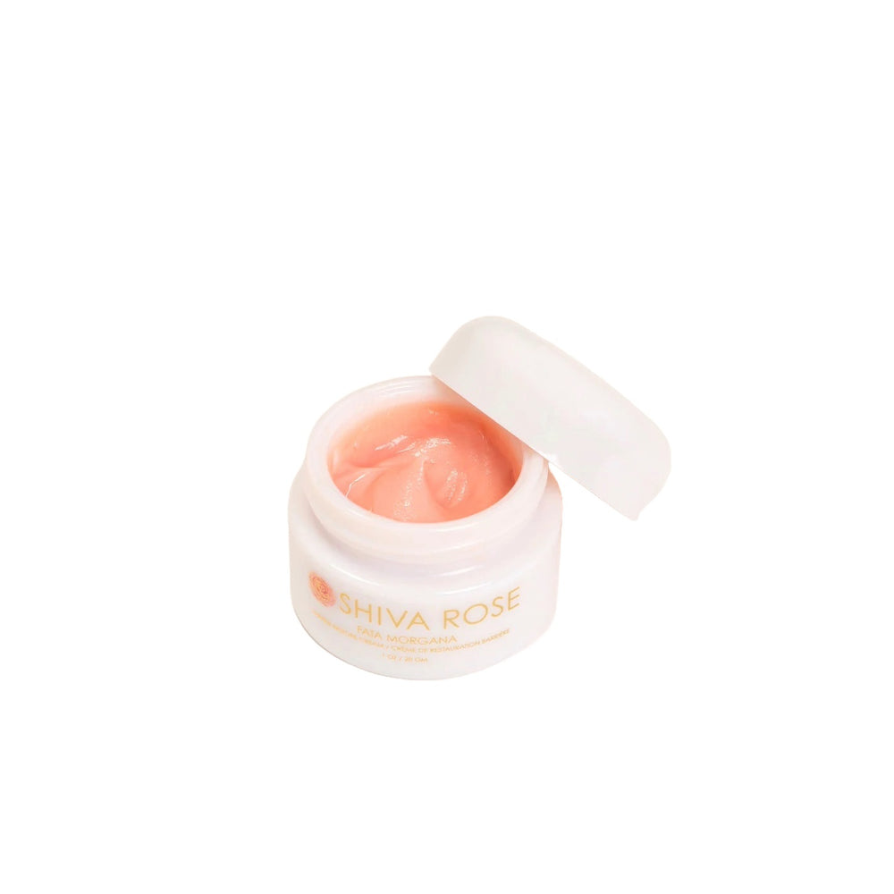 SHIVA ROSE Fata Morgana Barrier Restore Cream - nourishing face cream with shatavari, hibiscus, marshmallow root, and baobab oil for a hydrated, glowing complexion.