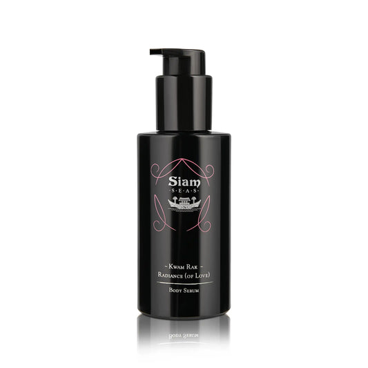 Siam Seas Kwam Rak Radiance of Love Body Serum bottle with a pump on white background