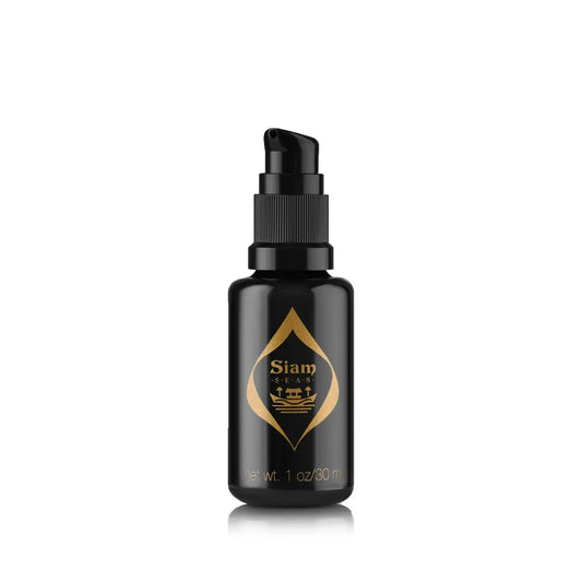 Siam Seas Twilight Becalm Serum 30ml black bottle with a pump with aloe vera and plant oils