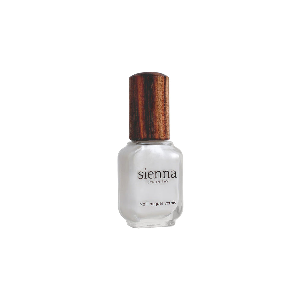  Sienna Byron Bay Aura Nail Polish – soft white pearl with a luminous shimmer.