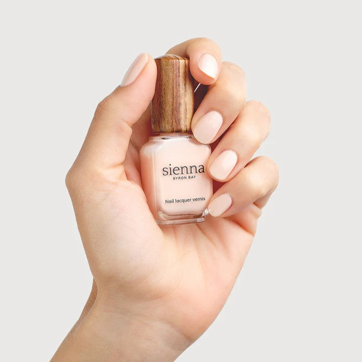 Sienna Byron Bay Balance Nail Polish – soft nude peach for a natural look.
