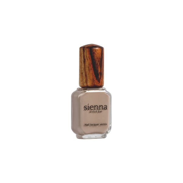 Sienna Byron Bay Calm Nail Polish – Warm clay crème, full coverage, and eco-friendly. Vegan and cruelty-free.
