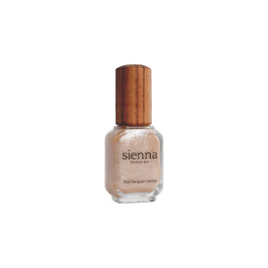 Sienna Byron Bay Embrace Nail Polish – soft grapefruit shimmer in sustainable packaging.