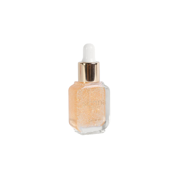 Sienna Byron Bay Golden Glow Cuticle Nectar - nourishing cuticle oil with golden flakes in an eco-friendly bottle.