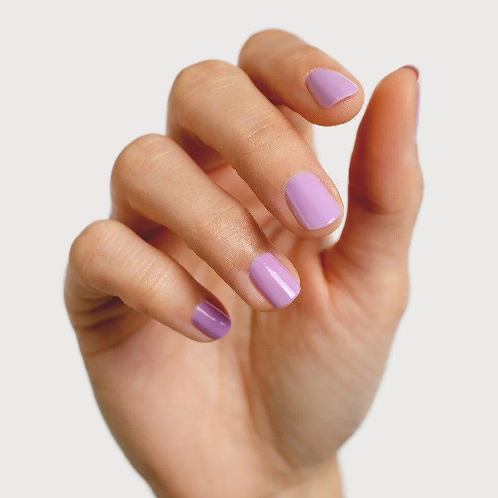 Sienna Byron Bay Karma Nail Polish – A chic midtone lilac crème with an environmentally conscious, innovative formula.