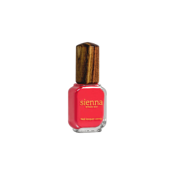Sienna Byron Bay Kiss Nail Polish – A bright pink crème with a clean, sustainable formula.