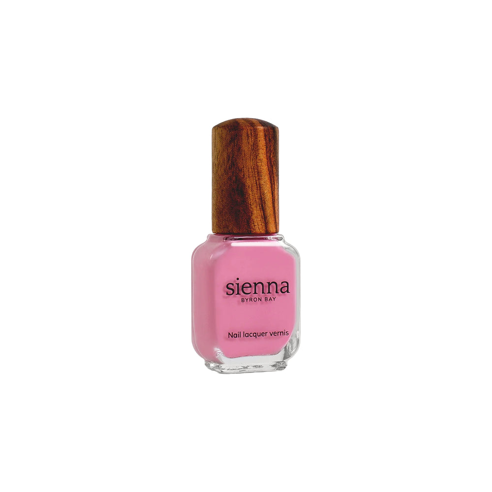 Sienna Byron Bay Magnolia Nail Polish – A bright lollipop pink crème for a fun, eco-conscious manicure.
