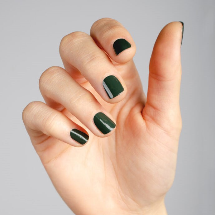 SIENNA BYRON BAY Olivia Nail Polish – deep olive green crème for a bold, confident nail look.