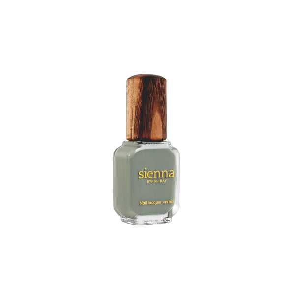 Sienna Byron Bay Soundscape Nail Polish – midtone sage crème, eco-friendly, breathable, and vegan.