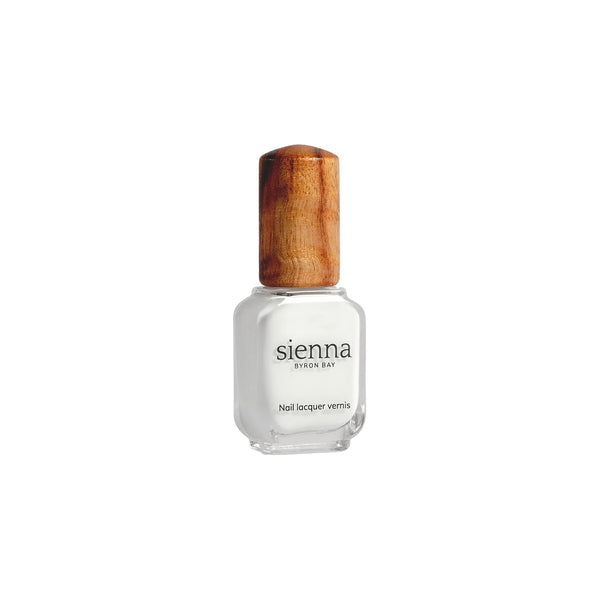 SIENNA BYRON BAY Winter Nail Polish – crisp white crème for a bright, chic nail finish.