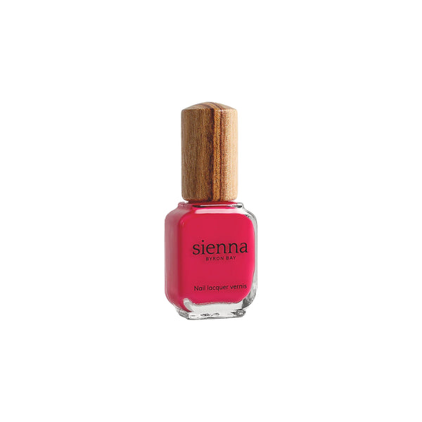 Sienna Byron Bay Magic Nail Polish – shimmering cherry blossom pink with silver-white shimmer.