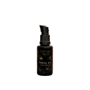 Somerset Moss Facial Oil bottle with a botanical blend for hydration and radiant skin.