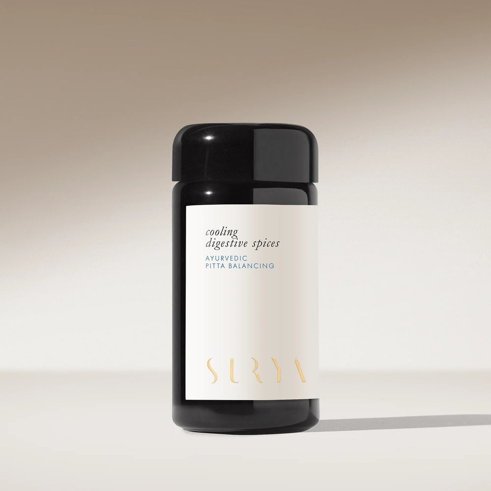 SURYA Cooling Digestive Spices blend with fennel, cumin, and ginger.