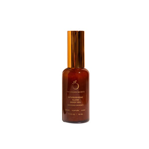 The Golden Secrets Aphrodisiac Glow Oil, a nourishing bronzing body oil that deeply hydrates and enhances your natural glow with a subtle tint. Featuring a blend of jasmine, mandarin, coconut oil, and golden mica, this high vibrational oil nourishes and smooths the skin, leaving a radiant appearance. Perfect for use on the body, face, and hair, it provides a luminous golden glow without DHA or synthetic fragrance. Think Dirty Verified, this versatile oil hydrates and nourishes for a youthful, balanced look.