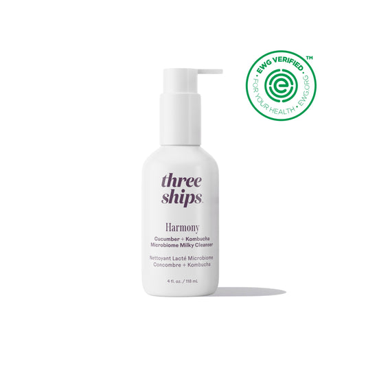 THREE SHIPS Harmony Cucumber + Kombucha Balancing Cleanser - Milky cleanser with cucumber and kombucha extract.