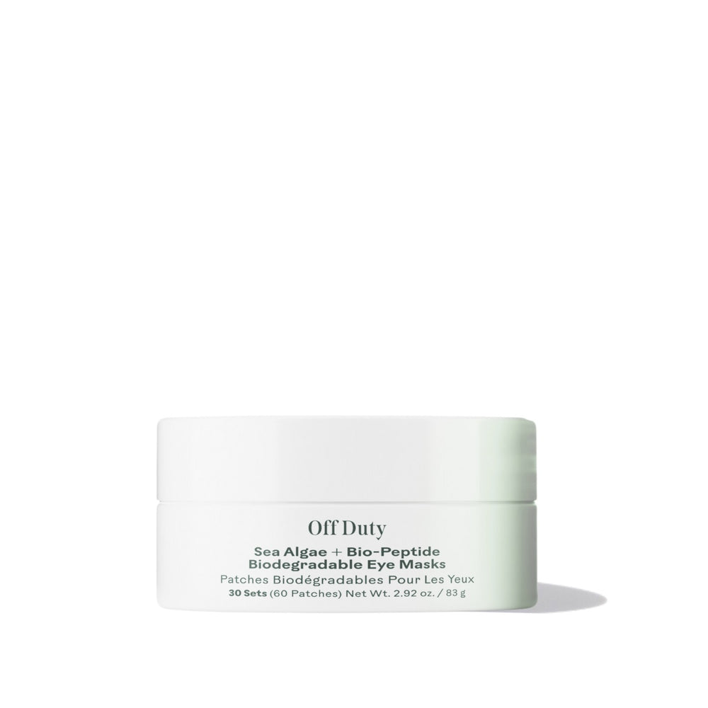 THREE SHIPS OffDuty™ Sea Algae + Bio-Peptide Smoothing Biodegradable Eye Masks, eco-friendly under-eye treatment, providing hydration and smoothing fine lines.