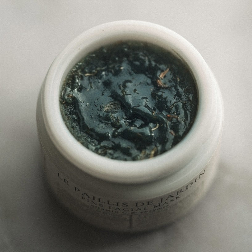 Tidelands House Le Paillis de Jardin Vitamin C Emulsion Facial Mask, featuring natural vitamin C from purple corn, acerola cherry, and calendula, for a bright and nourished complexion.