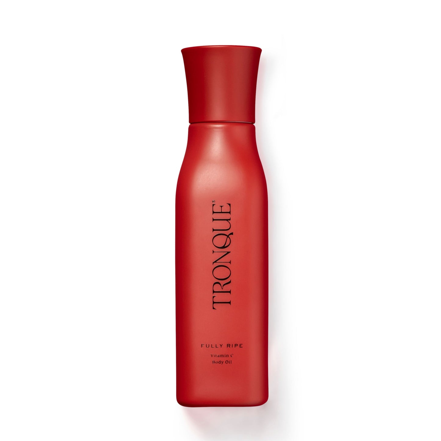 Red bottle with 'Tronque' branding on a white background. TRONQUE Vitamin C Body Oil
