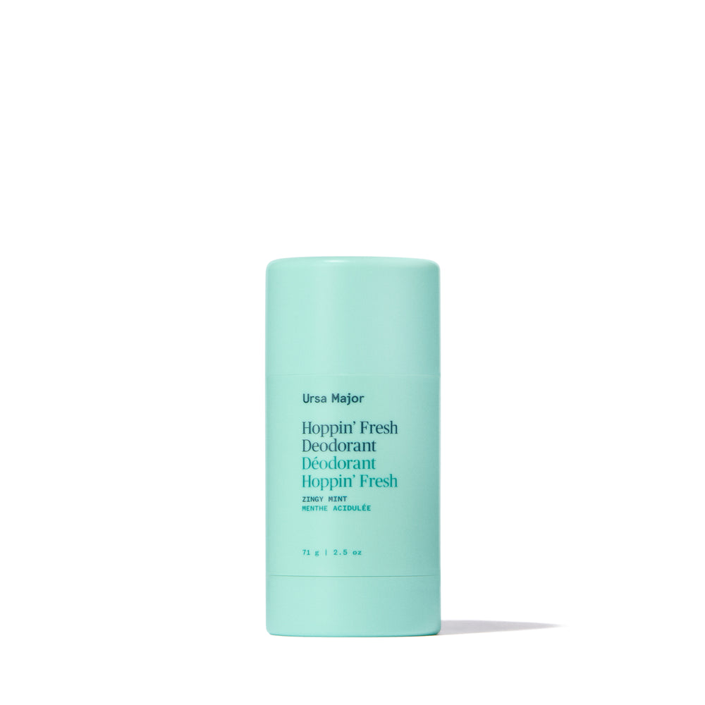 URSA MAJOR Hoppin' Fresh Deodorant – natural aluminum-free stick with Zingy Mint scent; clean, plant-powered formula.