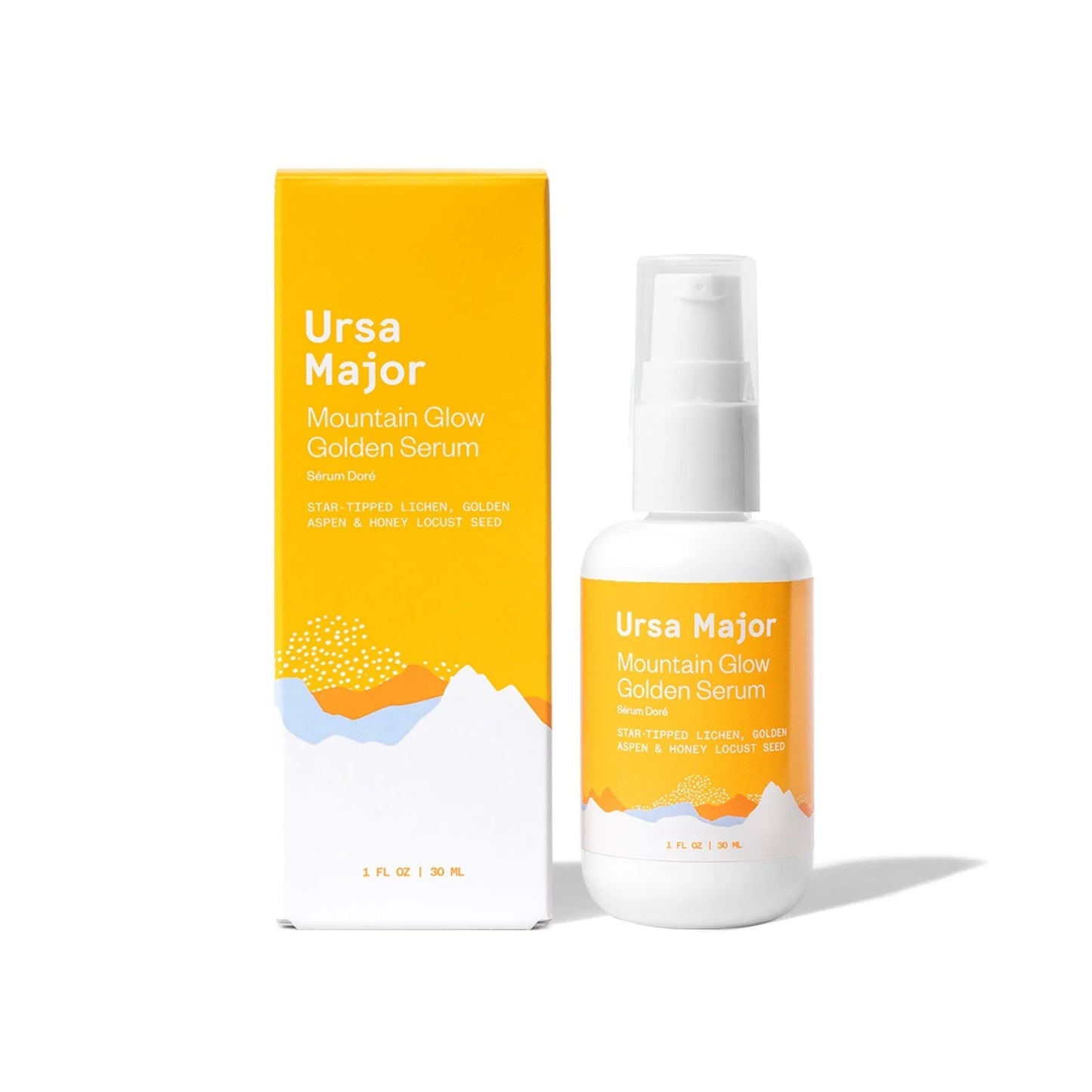 URSA MAJOR Mountain Glow Golden Serum - deeply rejuvenating super serum with 44 clean actives.