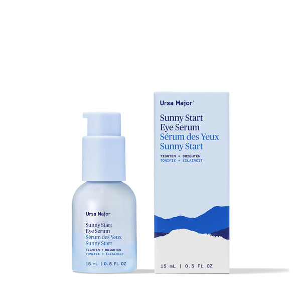Ursa Major Sunny Start Eye Serum with packaging on a white background