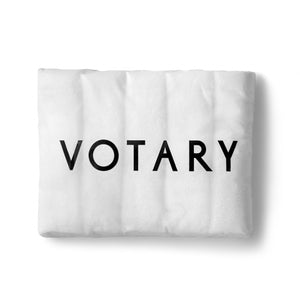 Pack of five 100% pure cotton terry face cloths by VOTARY, soft and breathable for gentle cleansing.