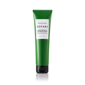 VOTARY Super Sensitive Cleansing Cream with Chia and Oat Extracts — gentle cleanser for sensitive skin in a 100ml green tube.