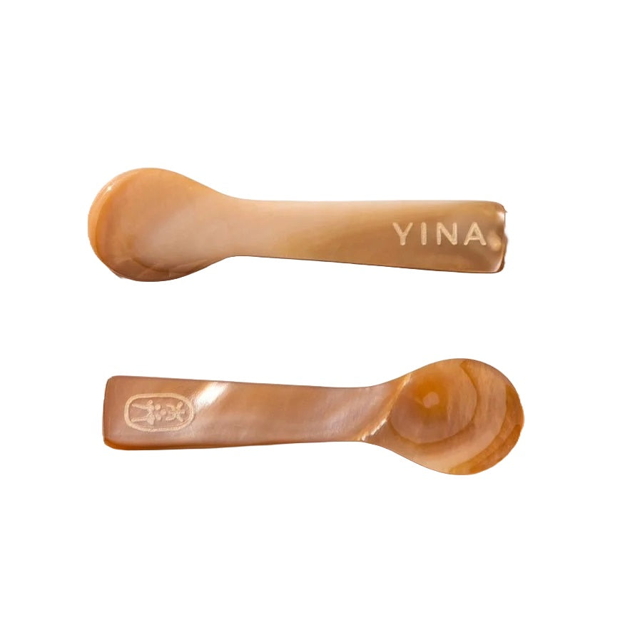 YINA Mother of Pearl Spoon - handcrafted for your vanity. Ideal for scooping creams, balms, or delectables.