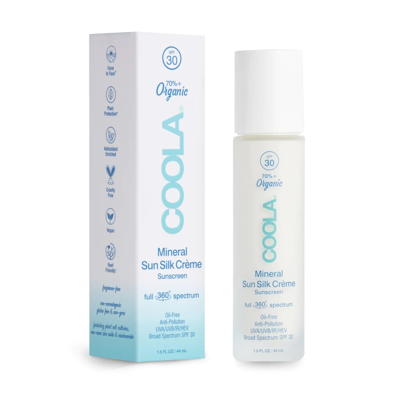 COOLA Mineral Sun Silk Creme Organic Face Sunscreen SPF 30