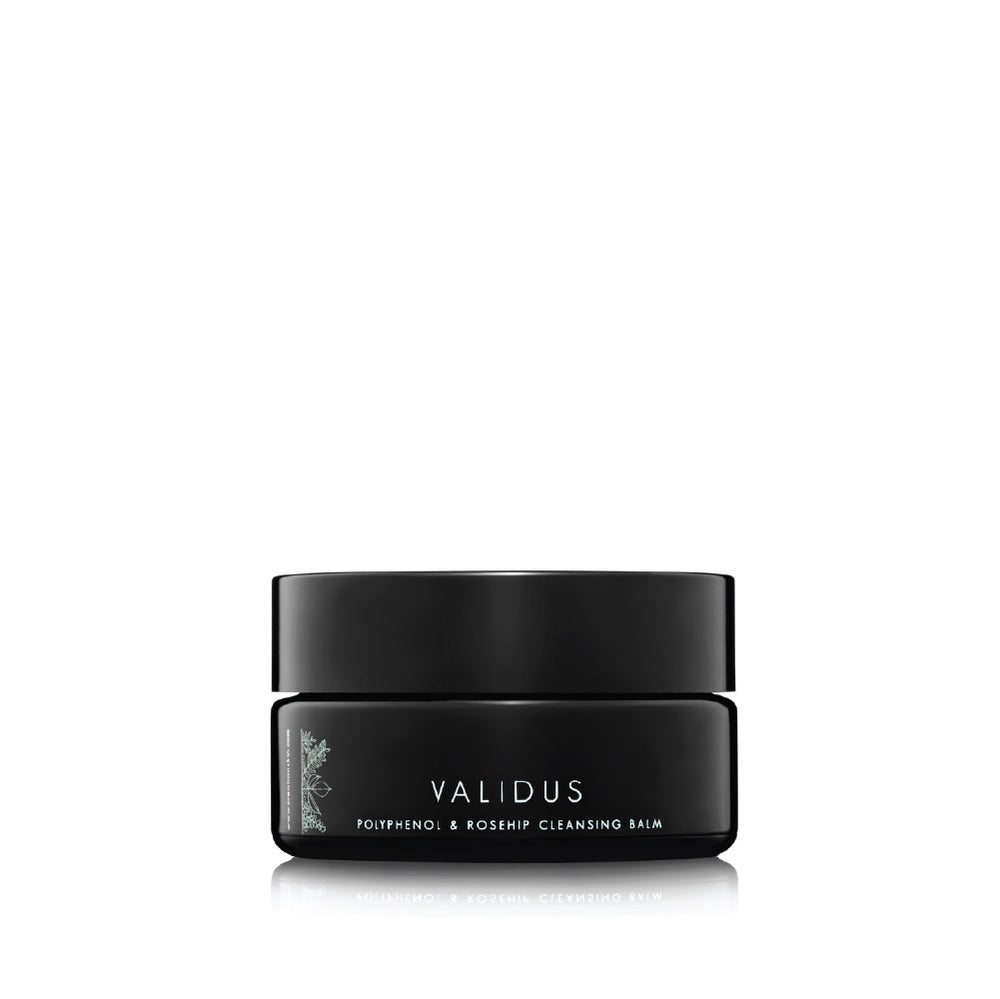 CREATION Validus Polyphenol & Rosehip Multi-Functional Oleogel in a minimalist jar, a gel-to-milk cleansing balm that removes makeup, nourishes skin, and restores glow with antioxidant-rich botanicals.