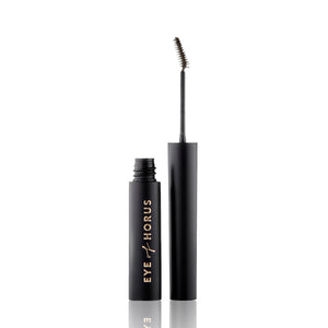 Eye of Horus Universal Brow Lash Serum with brush applicator for visibly fuller, lengthened lashes and brows. Vegan and ethically sourced.