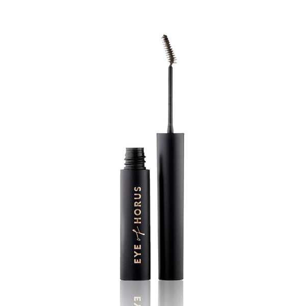 Eye of Horus Universal Brow Lash Serum with brush applicator for visibly fuller, lengthened lashes and brows. Vegan and ethically sourced.