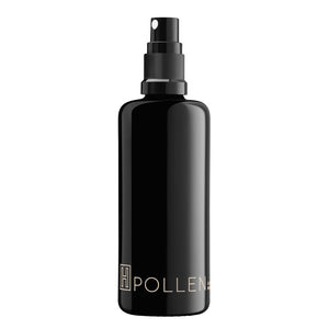H IS FOR LOVE POLLEN Illuminating Mist bottle with natural ingredients, including rose hydrosol and aloe vera, providing a refreshing skin mist.