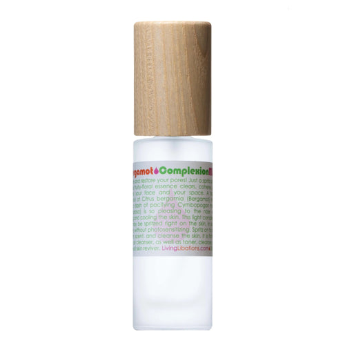 Living Libations Bergamot Complexion Mist with Bergamot and Palmarosa hydrosols for skin toning and refreshing. 30ml