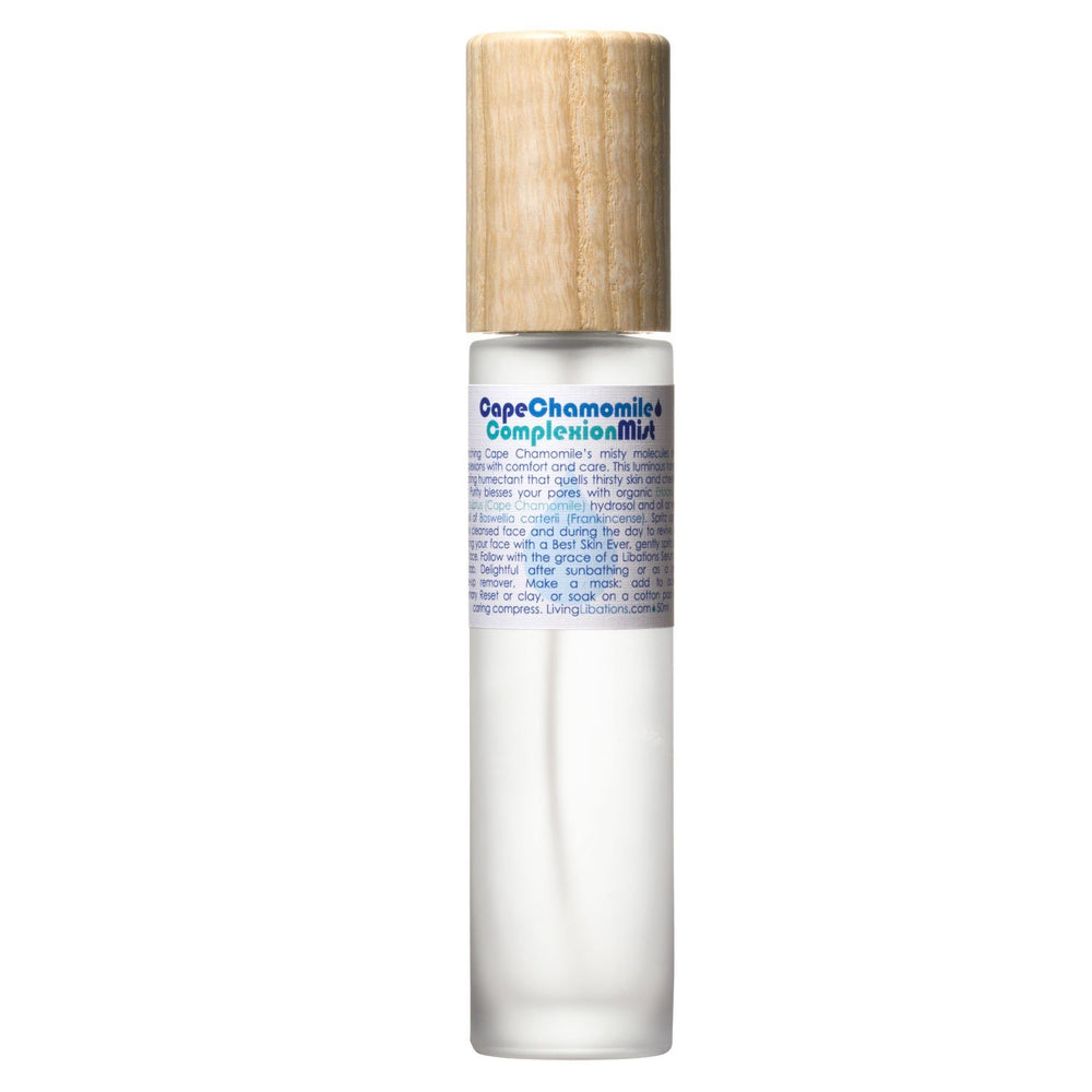 Living Libations Cape Chamomile Complexion Mist with Cape Chamomile and Frankincense for soothing and hydrating skin. 30ml